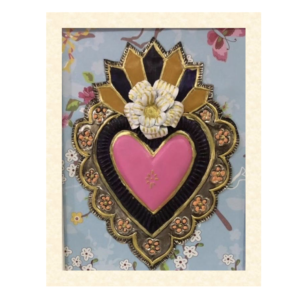 Cuadro Mediano Corazón Rosa/negro